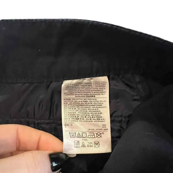 Banana Republic Navy Linen Blend Chino Shorts Pockets Button Closure Size 4 - Picture 3 of 4